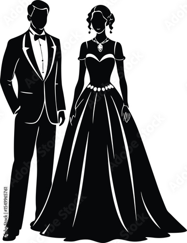 bride and groom silhouettes