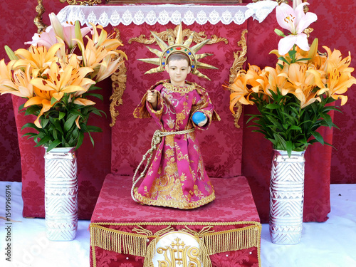offerings to the saint in a religious ceremony