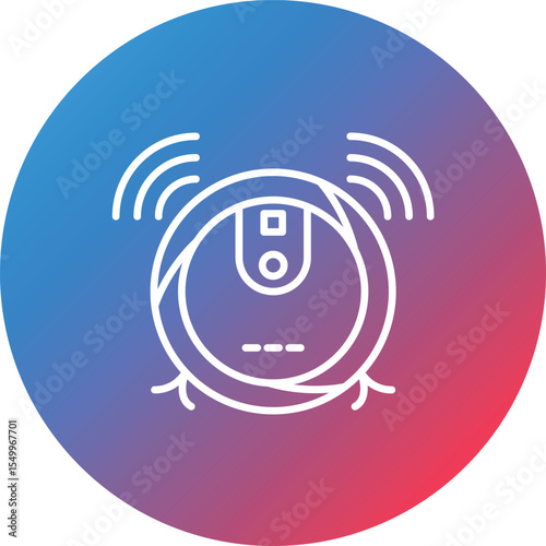 Robot Vaccum Line Gradient Circle Background Icon