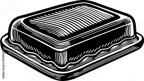 Classic vector illustration of a bar of soap in packaging for personal care and hygiene