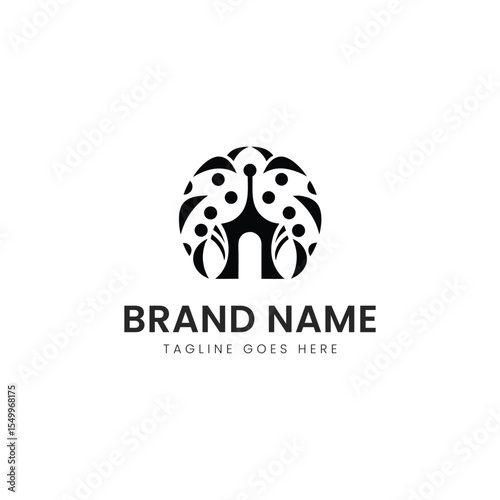 Stylized logo featuring a peacock design intertwined with leaves, suggesting themes of elegance and nature.