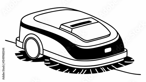 Sleek vector illustration of a robotic vacuum cleaner for smart home cleaning solutions