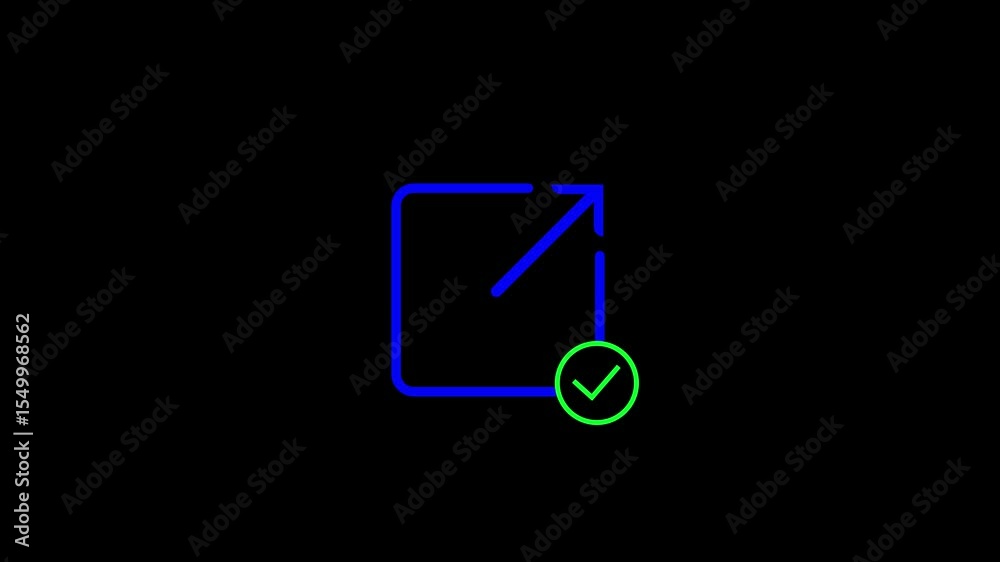 A simple blue u shaped line with rounded corners on a solid black background