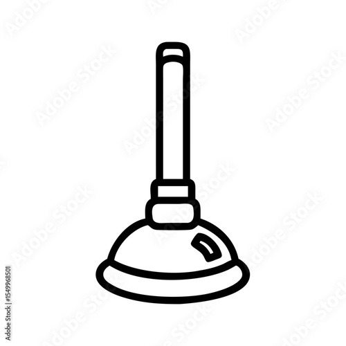 Simple vector illustration of a plunger, a common tool for plumbing and unclogging toilets
