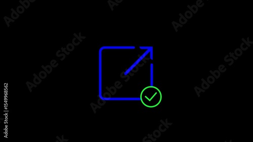 A simple blue u shaped line with rounded corners on a solid black background