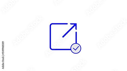 Simple blue u shaped line with rounded corners on a clean white background