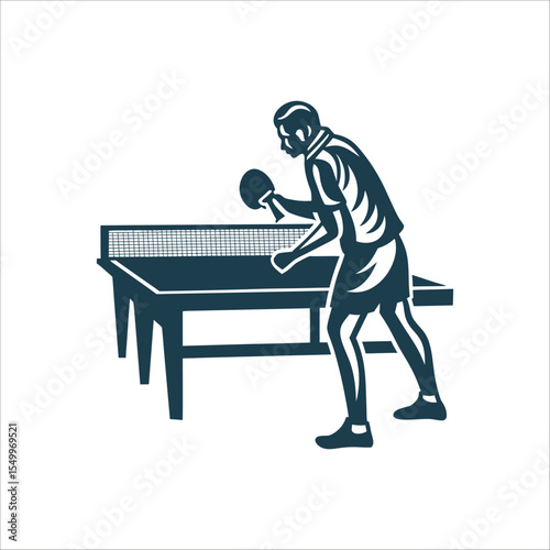 Table Tennis Player Silhouette Side View Table Tennis Player Stance Side Profile