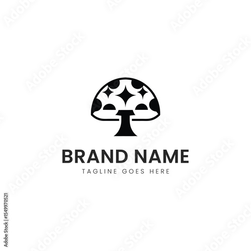 A sleek, modern logo featuring a stylized mushroom design with a minimalist aesthetic and a clean font below it. The color scheme is monochromatic, invoking sophistication.