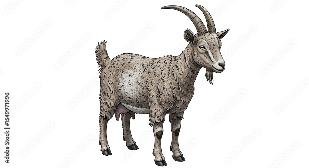 Obraz premium Isolated Goat Illustration