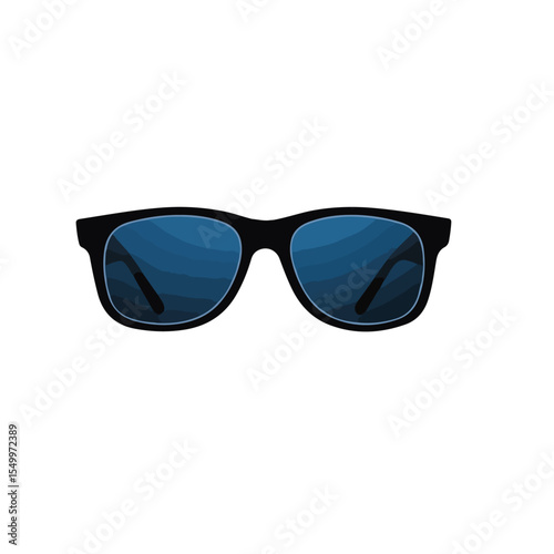 black glasses isolated on white background