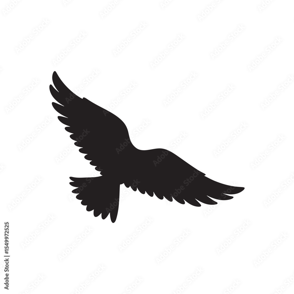 Obraz premium Wings silhouette vector flat illustration on white background