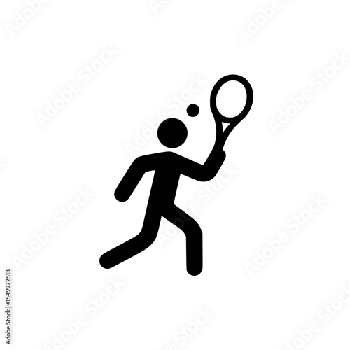 a black silhouette of a person holding a racket and tennis ball in their hands, a tennis player with a racket in a tennis ball on a white background ball, black, hand, hold, icon, man, person, racket.