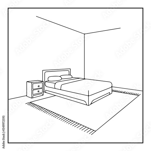 interior of a living room with furniture coloring page