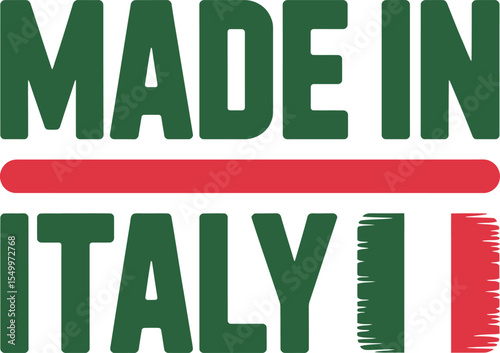 Made in italy italian flag product quality assurance label country of origin branding design graphic art editable stock vector illustration