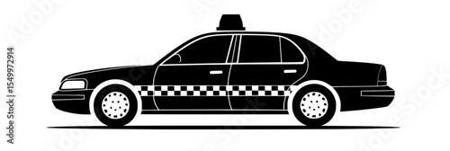 a black silhouette of a police car in a simple style black, car, icon, illustration, police car, silhouette, style, taxi , Generative art.