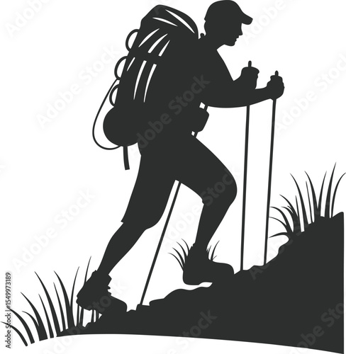 silhouette of a man with a backpack
