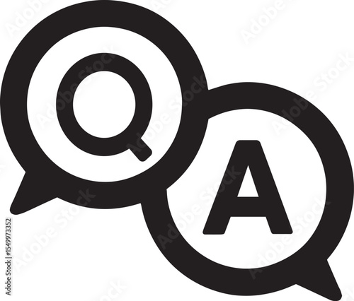 Q and A icon. Questions and Answers icon on transparent background.