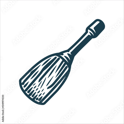 Paddle Brush Icon, Hair Styling Tool Paddle Grip Close Up Textured Handle