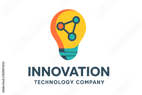 Innovation technology company logo template with abstract vector design
