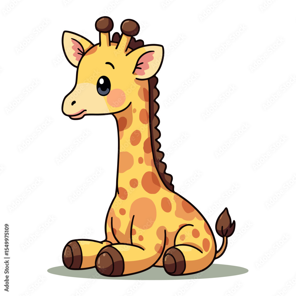 Fototapeta premium Cute Baby Giraffe Clipart 04