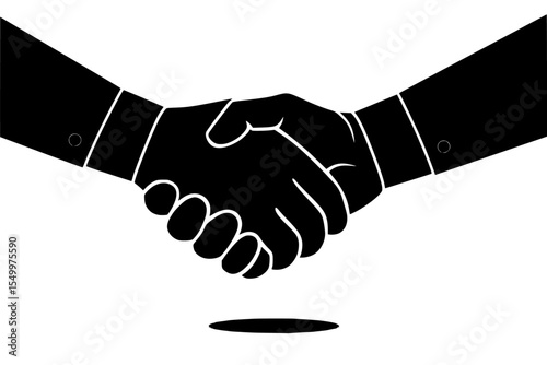 handshake of people shaking hands in a flat style black, flat, hand, handshake, icon, people, shake, style , Generative art.