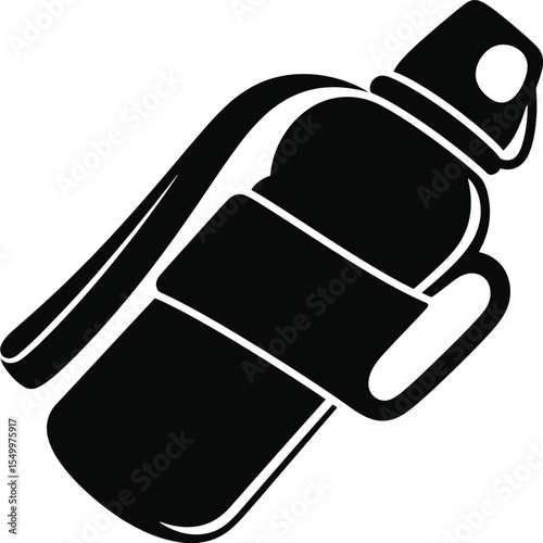 Silhouette Illustration of a Hand Grenade or Spray Can