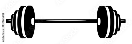 a black and white icon of a dumbbell black, dumbbell, icon, silhouette , Generative art.