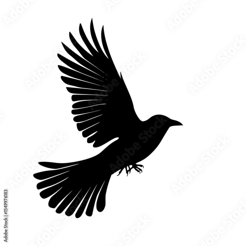 a black and white silhouette of a bird in flight bird, black, flight, fly, icon, silhouette, wing , Generative art.