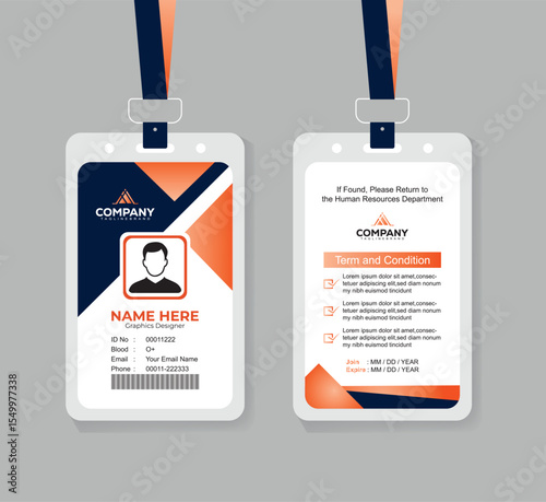 Modern ID Card Design Template for Office Staff and Corporate Professionals with Editable Layout 
