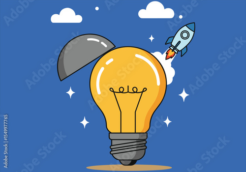 Bright ideas spark innovation, symbolizing creative energy and the power of thought in business and technology