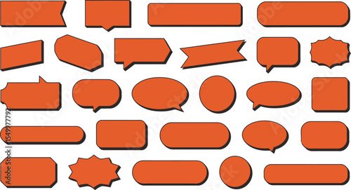 Orange speech bubble collection vector set for message and communication design elements on white background editable stock vector illustration