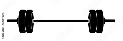 a black silhouette of a dumbbell on a white background black, dumbbell, icon, silhouette, wheel , Generative art.