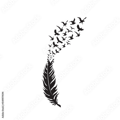 This elegant black and white floral design is ideal for decorative borders, logos, or vintage-inspired graphic designs, featuring intricate detailing and curved leaves