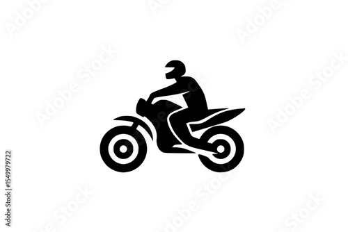 a black silhouette of a man riding a motorcycle black, icon, man, motorcycle, person, ride, silhouette , Generative art.