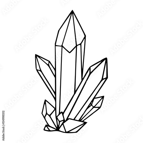 crystal cluster vector outline