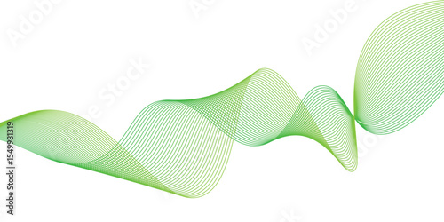 Abstract vector background with black wavy lines.  Digital frequency track equalizer. Stylized line art background. Vector illustration. Wave with lines created using blend tool. modern simple lines.