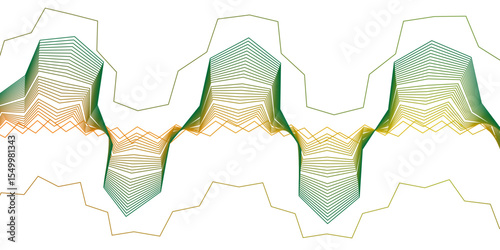 Abstract vector background with black wavy lines.  Digital frequency track equalizer. Stylized line art background. Vector illustration. Wave with lines created using blend tool. modern simple lines.