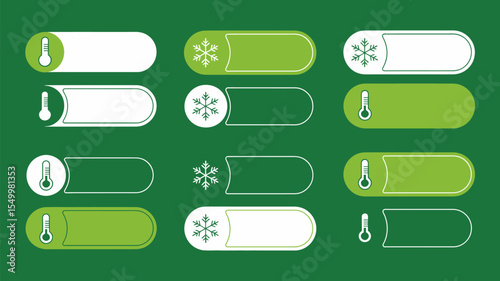 Temperature and snowflake icons vector illustration for weather and climate forecast design use editable stock vector illustration