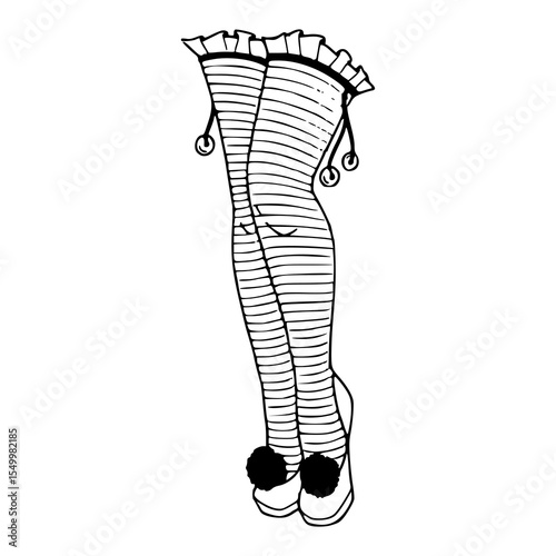 sexy striped legwear outline