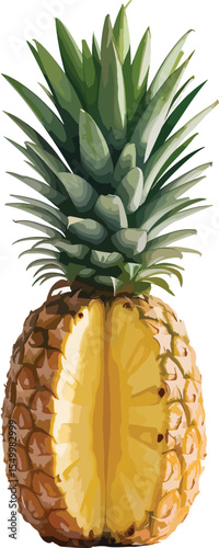 pineapple on white background