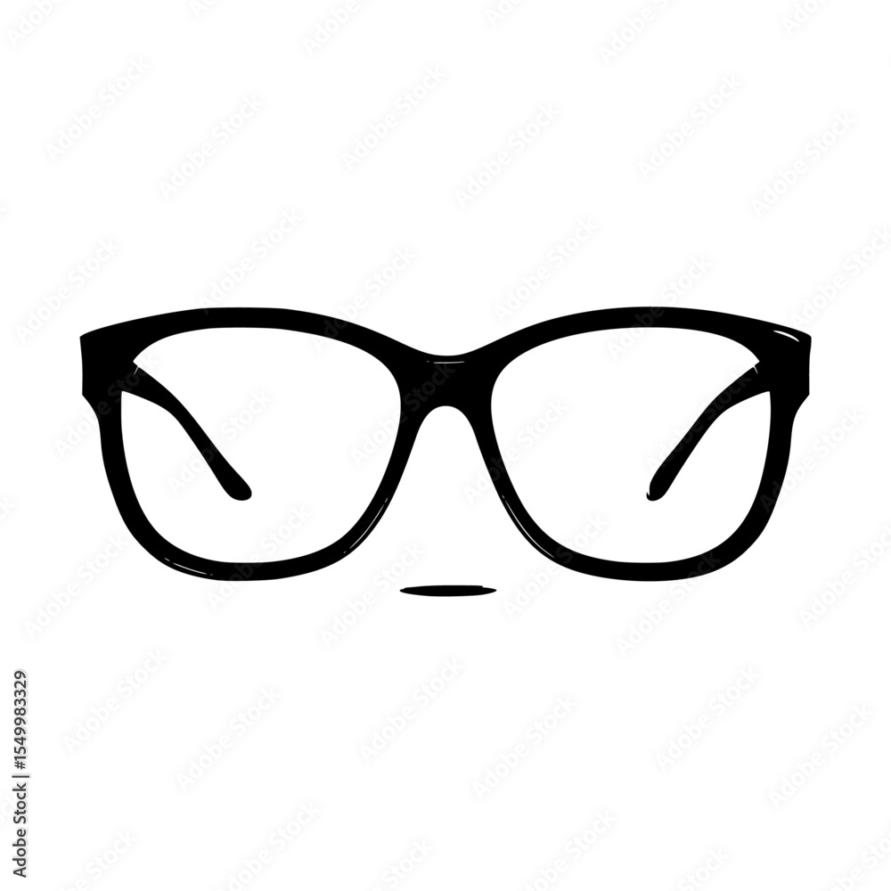 Fototapeta premium a pair of glasses on a white background black, glass , Generative art.