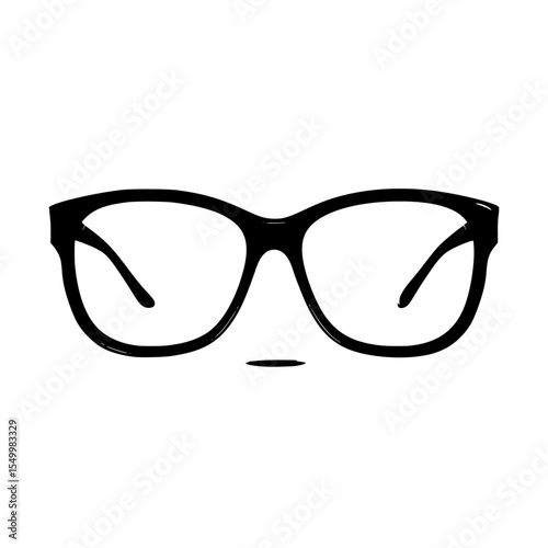 a pair of glasses on a white background black, glass , Generative art.