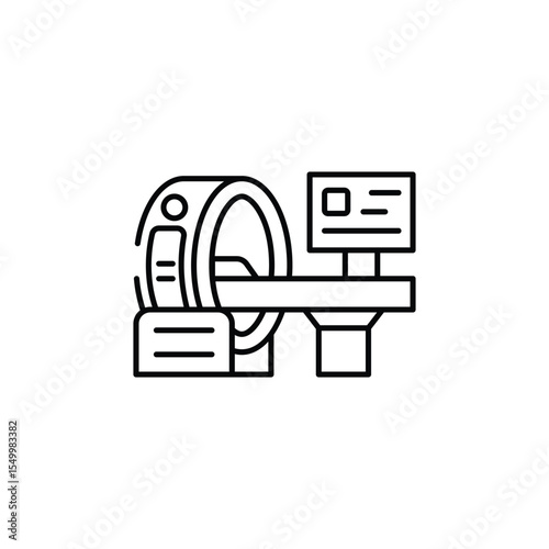 CT scan icon design with white background stock illustration