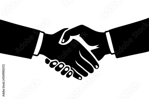 a black and white icon of people shaking hands black, hand, handshake, icon, people, shake , Generative art.