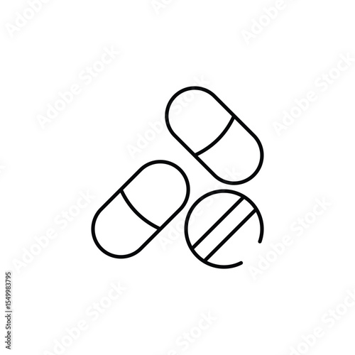 Pill icon design with white background stock illustration