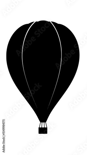 a black and white silhouette of a hot air balloon air balloon, black, hot, icon, silhouette , Generative art.