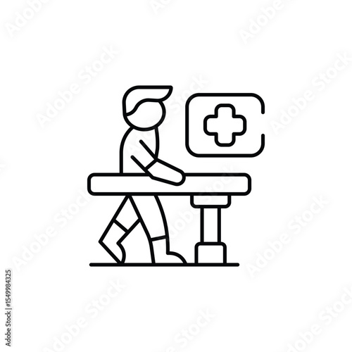 Rehabilitation icon design with white background stock illustration