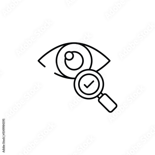 Eye examination icon design with white background stock illustration