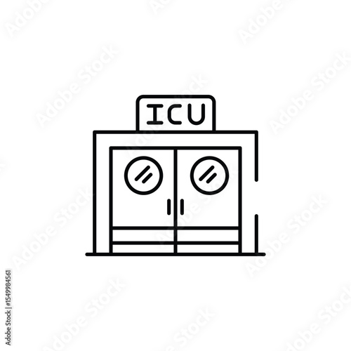 ICU icon design with white background stock illustration