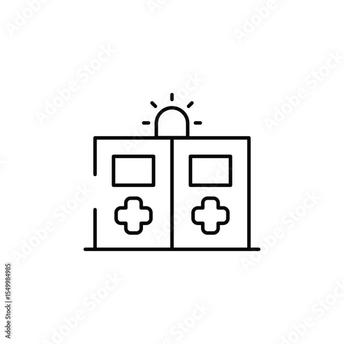 Emergency room icon design with white background stock illustration